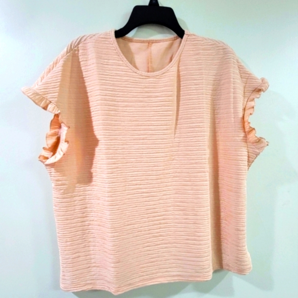 NWT Short sleeve blouse w ruffled sleeves. 2x